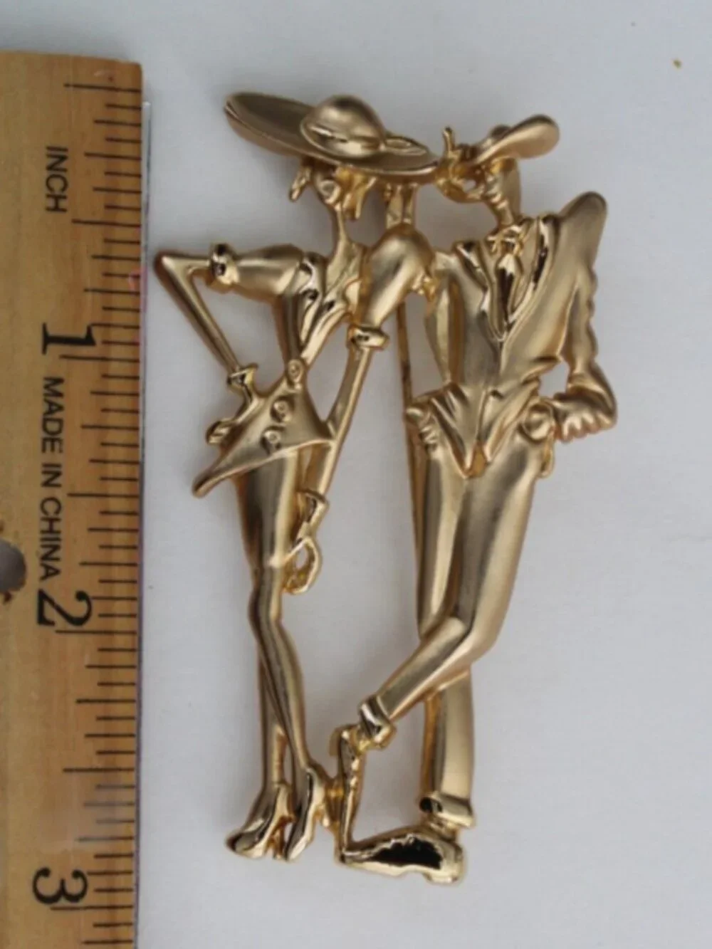 Vintage Golden Couple Broooch